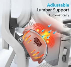 VIGOCHAIR ULTRA PRO FOAM SEAT Scaun ergonomic, spatar reglare verticala, suport lombar cu masaj si incalzire, sezut translatie, cotiere 6D, suport picioare, Gri