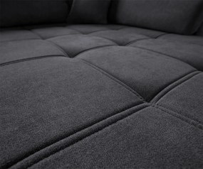 Colțar extensibil dumonde cu ladă de depozitare si sezut confortabil din spuma high-density, Loana Enjoy Grafit II 270x185 cm