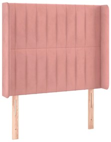 3119853 vidaXL Tăblie de pat cu aripioare, roz, 83x16x118/128 cm, catifea