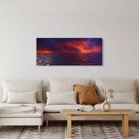 Tablou cu mare și păsări (120x50 cm)