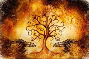 Tablou natural abstract cu copac (90x60 cm)