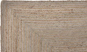 Covor din lână și iută împletit manual, maro natural, 120 x 180 cm, 2200 GSM, „Wool Jute Carpet Natural"