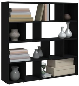 Bibliotecă/separator cameră, negru, 105x24x102 cm