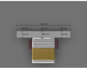PAT RABATABIL DUBLU SOMIERA INCLUSA CU CANAPEA SI 2 BIBLIOTECI(100 cm)  - ROYAL BIG BOOKCASE SET (150X200)