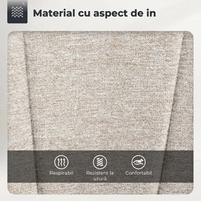 HOMCOM Set 2 Scaune de Bar Rotative din Țesătură cu Înălțime Ajustabilă Bej | Aosom Romania