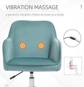 Vinsetto Scaun de birou cu perne de masaj cu roti inaltime reglabila, captuseala ergonomica de lux verde | Aosom Romania