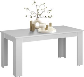 Masă dining extensibilă, albă, 160-210x90 cm, ERODIN