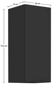 Dulap de bucătărie superior Sobera 30 G 72 1F (negru). 1097013