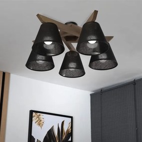 Lustră LED aplicată Brilagi ANTHONY 5xE14/40W/230V stejar nuc/negru