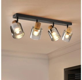 Brilagi - Plafonieră HYGGE cu 4 spoturi, 4xE14/15W/230V, negru/fumuriu