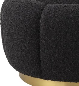 Taburete ottoman design elegant LUX Inger, boucle negru 115778 HZ