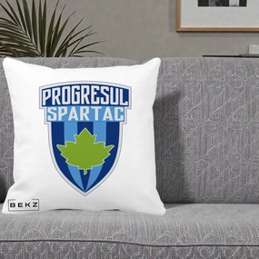 Perna Personalizata Progresul Spartac Fotbal, 40x40 cm, Alba Mata, Husa Detasabila, Perna Inclusa, BEKZ®
