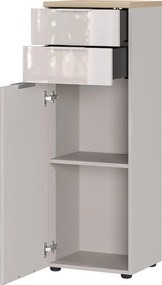 Dulap de baie crem înalt/îngust cu aspect lucios 39x112 cm Tavira – Germania