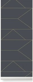 Rola tapet gri 53x1000 cm Lines Graphite Ferm Living