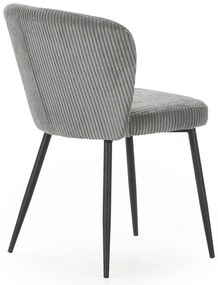Scaune de dining gri 4 buc. din catifea reiată Megan – Marckeric