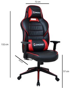 Fotoliu de birou gaming Nobute (roșu + negru) . 1093831