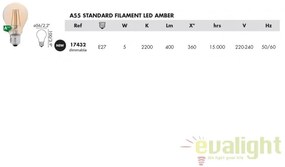 Bec E27 STANDARD LED AMBER 5W 2200K DIMABLE 17432
