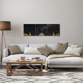 Tablou - Louvre nocturn (cu ceas) (90x30 cm)