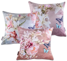 Set de 3 fețe pernuțe HARLOW, 45 x 45 cm