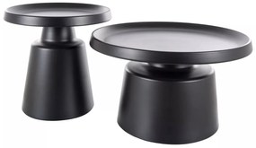 Set 2 masute de cafea Rodos negru mat ø50/ø70