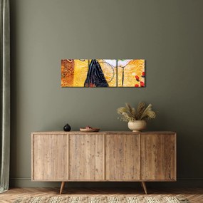 Tablou - Balerine dansînd, pictură în ulei (cu ceas) (90x30 cm)