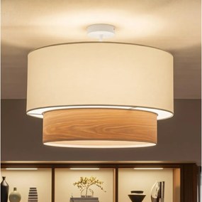Brilagi - Plafonieră LED aplicată CERIA, 1xE27/60W/230V, Ø 50 cm, alb/bej