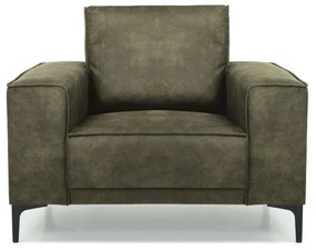 Fotoliu verde cu tapițerie din imitație de piele Copenhagen – Scandic