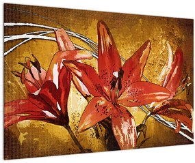 Tablou cu flori de crini (90x60 cm)