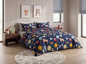 Lenjerie de pat din microfibra ANIMALS albastru Dimensiunile lenjeriei: 2 buc 70 x 90 cm | 200 x 220 cm