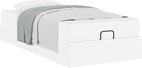 vidaXL Cadru de pat cu saltea cu saltea 2 pcs Alb PVC