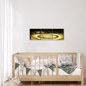 Tablou - stadion de fotbal (cu ceas) (90x30 cm)