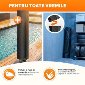 Duș solar cu capac HAVANA, 60 l, negru Casaria