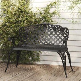317744 vidaXL Bancă de grădină, negru, 108 cm, aluminiu turnat