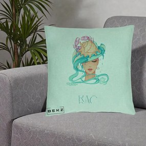 Perna Personalizata Zodie Rac, 40x40 cm, Verde Menta, Husa Detasabila, Perna Inclusa, BEKZ®