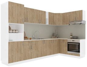 Set haaus V35, Lemn Natural/Alb, Blat Thermo 28 mm, L 320 x 160 cm