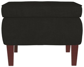 Scaun cu picioare din lemn, negru, catifea 1, Negru