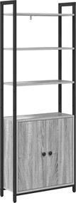 vidaXL Dulap pentru cărți Gri Sonoma 60 x 24 x 161 cm Lemn compozit