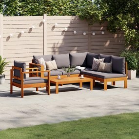 3214871 vidaXL Set de canapele de grădină cu perne, 5 buc., lemn masiv acacia