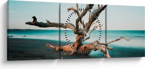 Tablou - Debarcare pe plaja (cu ceas) (90x30 cm)