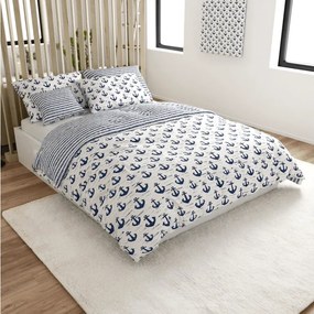 Lenjerie de pat din bumbac NAVYSTA POLY albastru-alb Dimensiune lenjerie de pat: 2 buc 70 x 90 cm | 200 x 220 cm