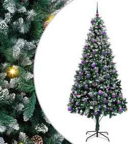 vidaXL Brad de Crăciun artificial Verde 240 cm PVC și Oțel și Plastic