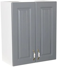 Corp superior 60 cu 2 usi pentru hota telescopica Zebra MDF gri dungi