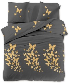 Lenjerie de pat din microfibra Culoare neagra, GOLDEN BUTTERFLY