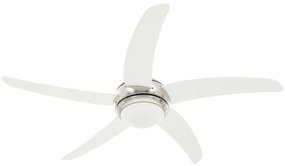 Ventilator tavan decorativ cu iluminare, 128 cm, alb