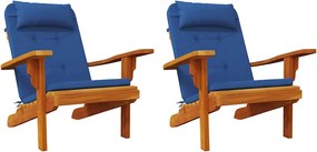 vidaXL Perne pentru scaune Simplu 2 pcs albastru 58 x 77 x 4,5 cm