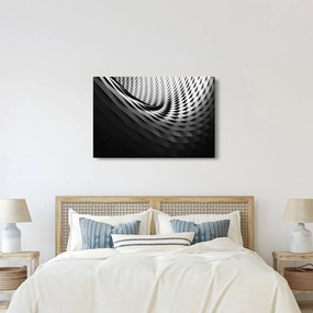 Tablou abstract - spirală alb neagră (90x60 cm)