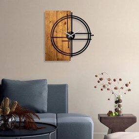 Ceas Decorativ de Perete Wooden Clock 38, Lemn / Metal