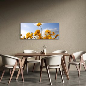 Tablou - Câmp cu flori galben deschis (120x50 cm)