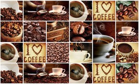 Fototapet - I Love Coffee - colaj (254x184 cm)