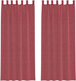 vidaXL Perdele Voile cu Bucle 2 buc Roșu Vin 140x260 cm